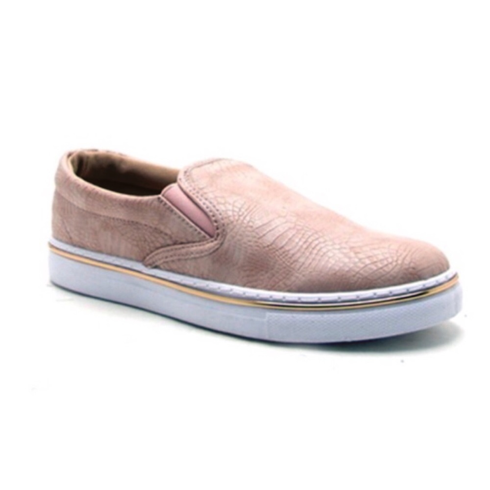 Qupid Pink Snake Embossed Loafers! NEW!